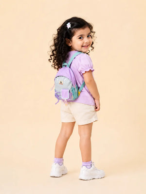 BloomUp Kids School Backpack – Cute Pastel Bag with Utility Pockets | Lightweight & Durable Daily Use Bag