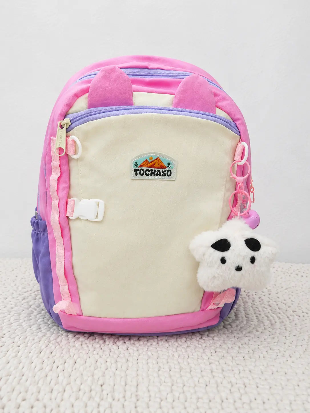 BloomUp Kids Backpack for Girls – Cute Pink Pastel School Bag with Plush Charm | Lightweight & Durable Bag