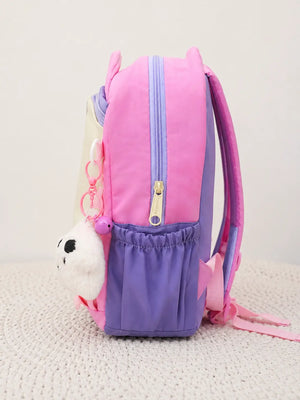 BloomUp Kids Backpack for Girls – Cute Pink Pastel School Bag with Plush Charm | Lightweight & Durable Bag
