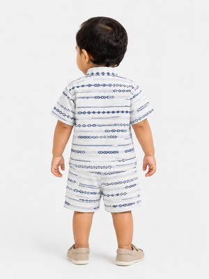 Premium Blue Stylish Playwear Boys  Soft Cotton Clothing Set BloomUp