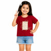 Red Floral Graphic Crop Top for Girls – Soft Cotton Summer Wear Kids T-Shirt
