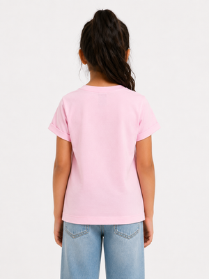Girls Baby Pink Soft Cotton T-Shirt Casual Fashion Kids Wear BloomUp