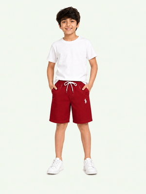 Boys Dark Red Pull On Soft Cotton Bottom Wear BloomUp