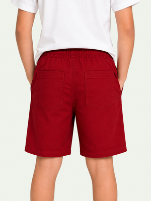 Boys Dark Red Pull On Soft Cotton Bottom Wear BloomUp