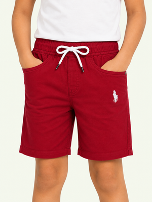 Boys Dark Red Pull On Soft Cotton Bottom Wear BloomUp