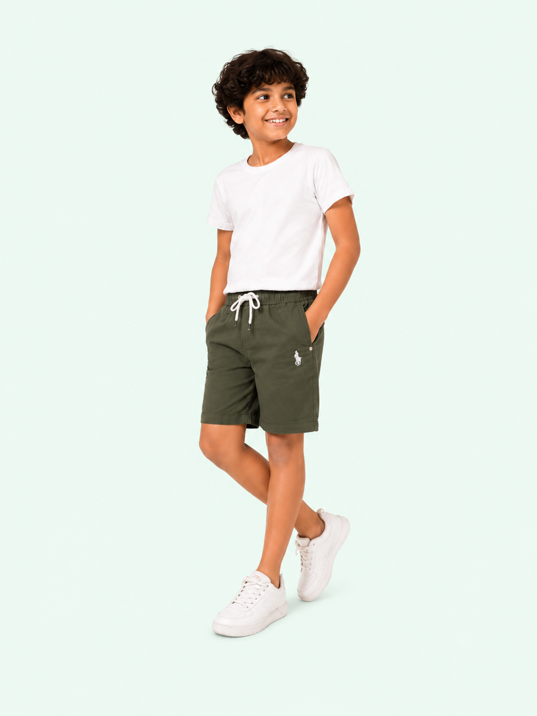 Boys Olive Green Pull On Soft Cotton Bottom Wear BloomUp