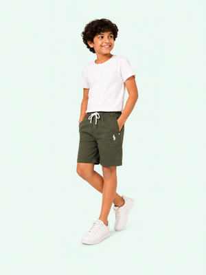 Boys Olive Green Pull On Soft Cotton Bottom Wear BloomUp