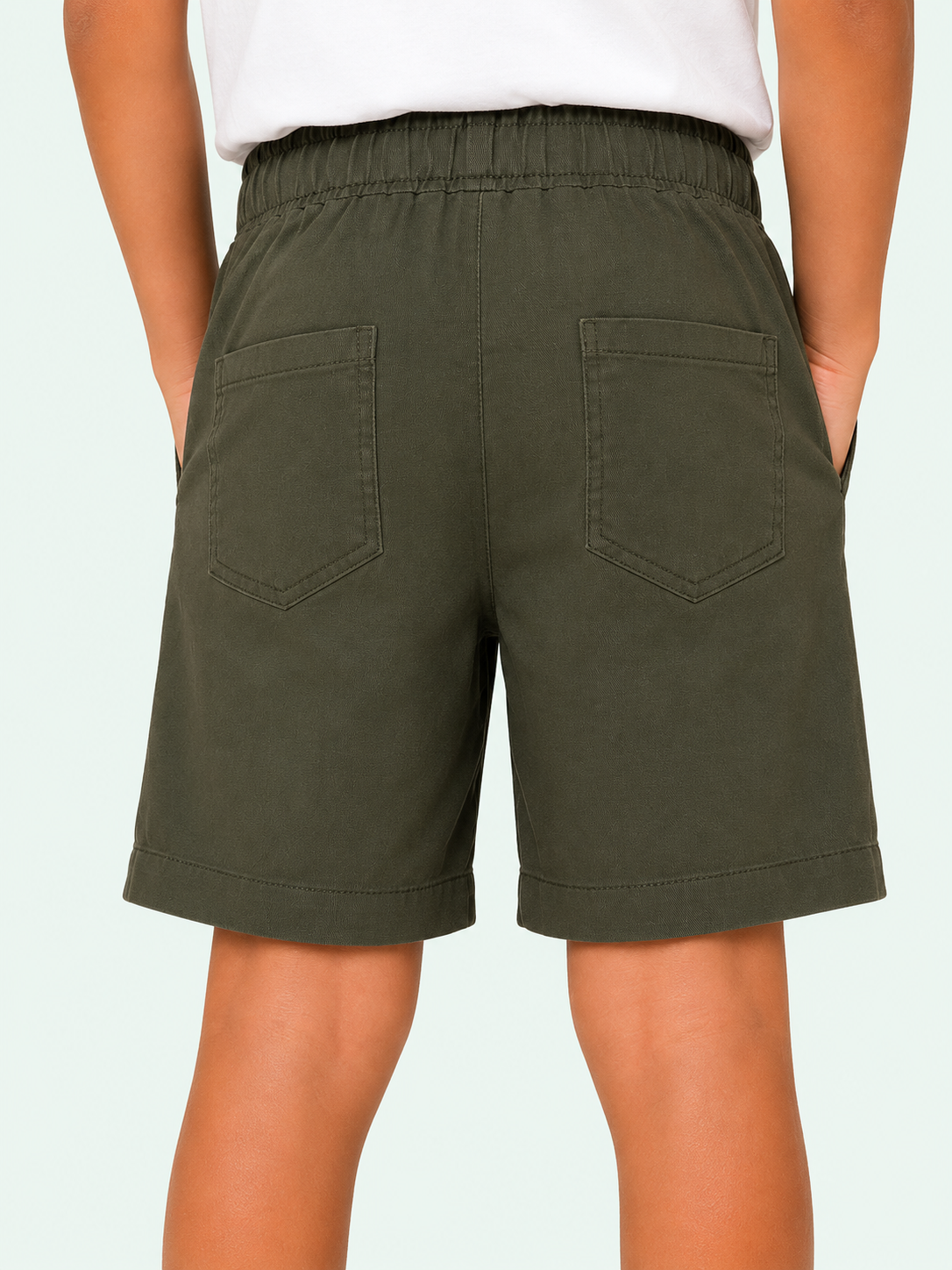 Boys Olive Green Pull On Soft Cotton Bottom Wear BloomUp