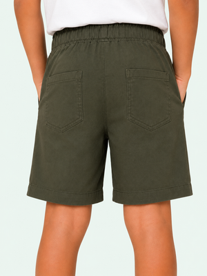 Boys Olive Green Pull On Soft Cotton Bottom Wear BloomUp
