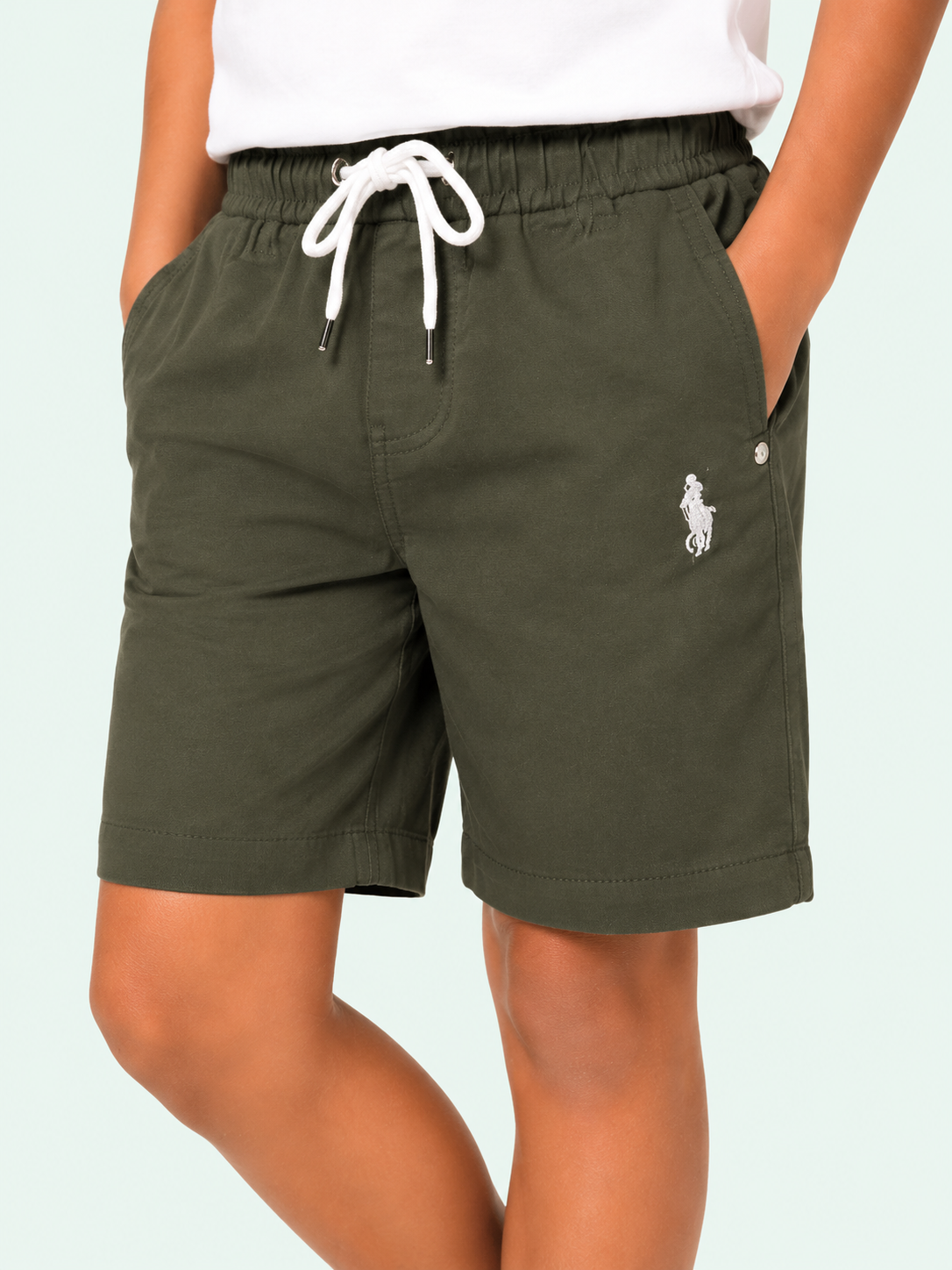 Boys Olive Green Pull On Soft Cotton Bottom Wear BloomUp