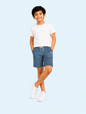 Boys Petrol Blue Pull On Soft Cotton Bottom Wear BloomUp
