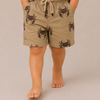 Khaki Crab Print Shorts for Boys – Beach-Inspired Casual Summer Wear