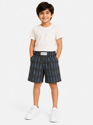 Boys Navy Checkered Pull On Soft Cotton Bottom Wear BloomUp