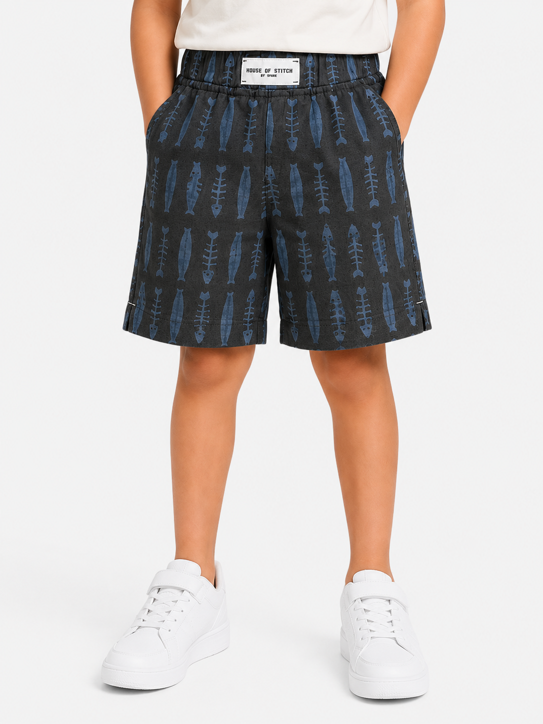 Boys Navy Checkered Pull On Soft Cotton Bottom Wear BloomUp