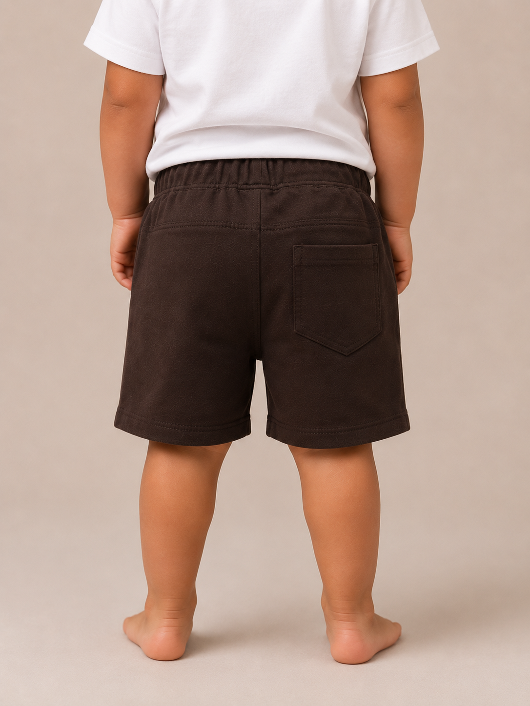 Chocolate Brown Drawstring Shorts for Boys – Soft Cotton Blend Casual Summer Shorts BloomUp