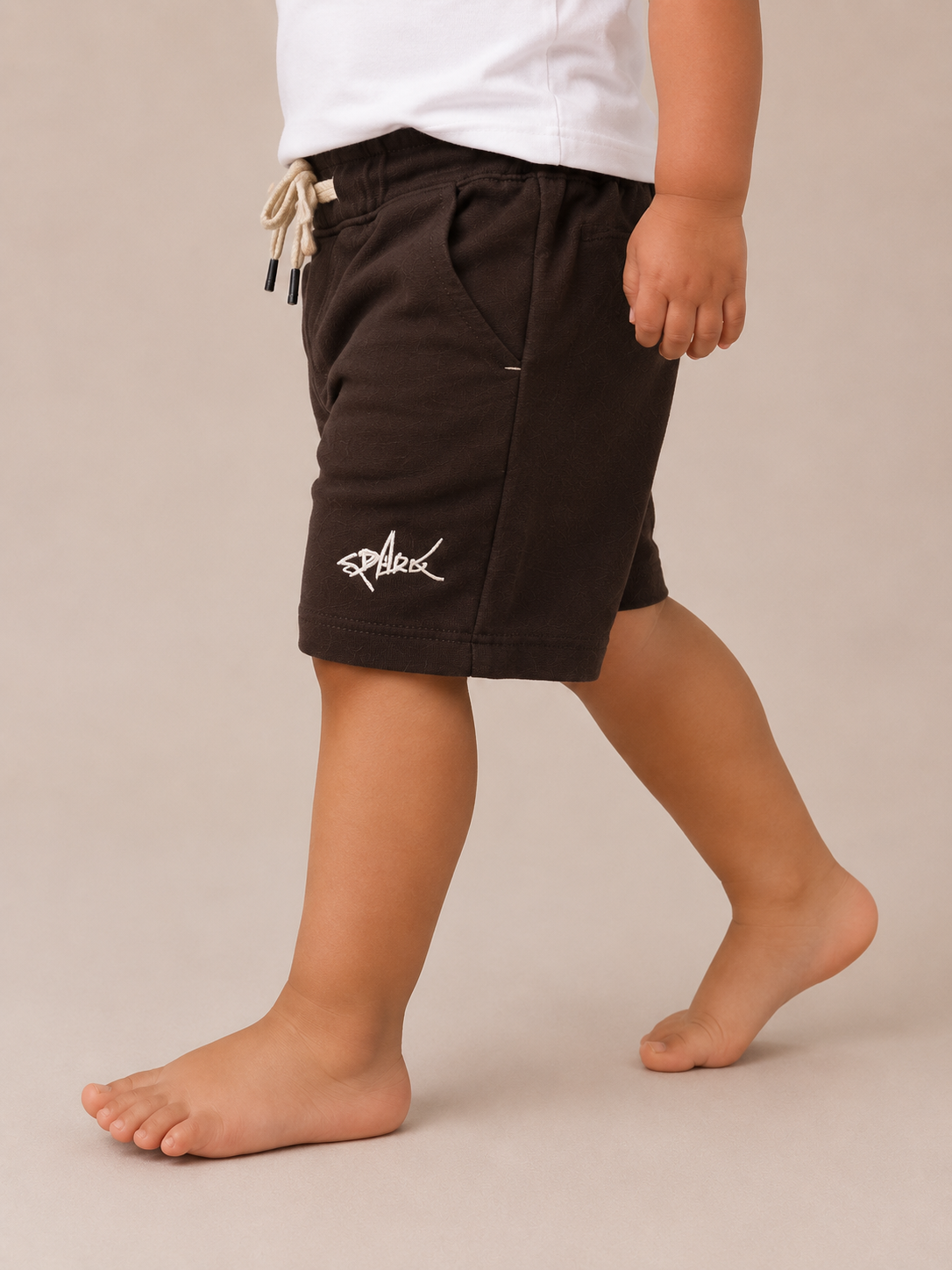 Chocolate Brown Drawstring Shorts for Boys – Soft Cotton Blend Casual Summer Shorts BloomUp