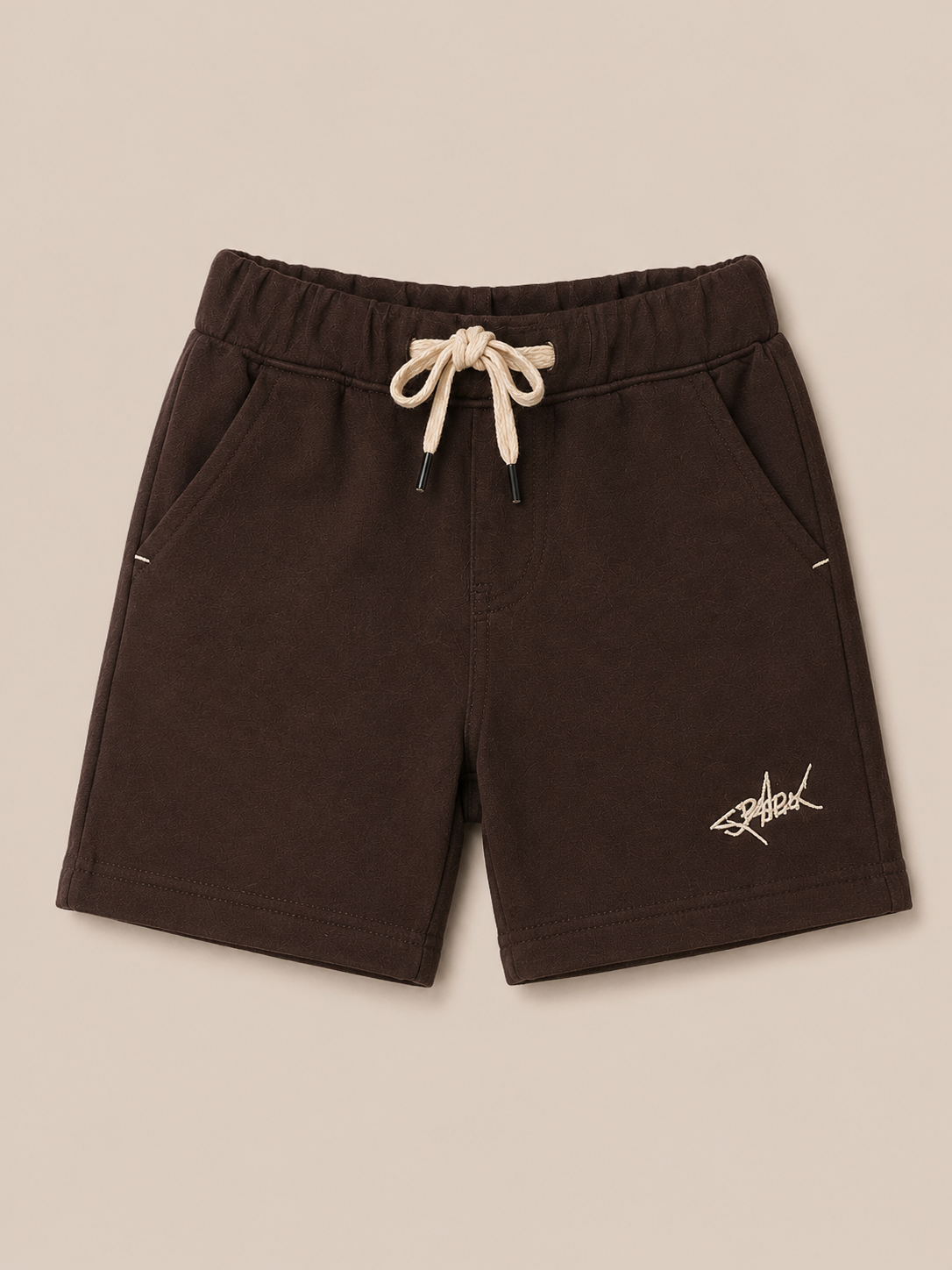 Chocolate Brown Drawstring Shorts for Boys – Soft Cotton Blend Casual Summer Shorts BloomUp