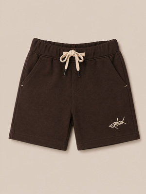 Chocolate Brown Drawstring Shorts for Boys – Soft Cotton Blend Casual Summer Shorts BloomUp