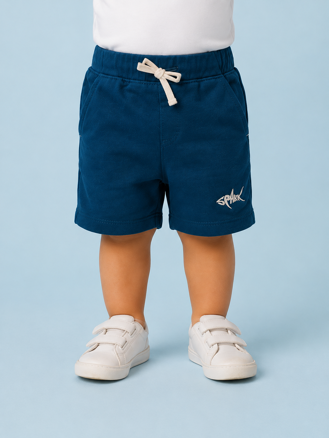 Navy Blue Drawstring Shorts for Boys – Soft Cotton Blend Casual Summer Shorts BloomUp