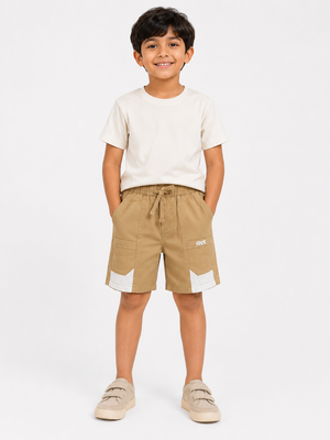 Boys Khaki Cargo Style Shorts Soft Cotton Bottom Wear BloomUp