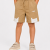 Khaki Flame Panel Shorts for Boys – Soft Cotton Summer Wear