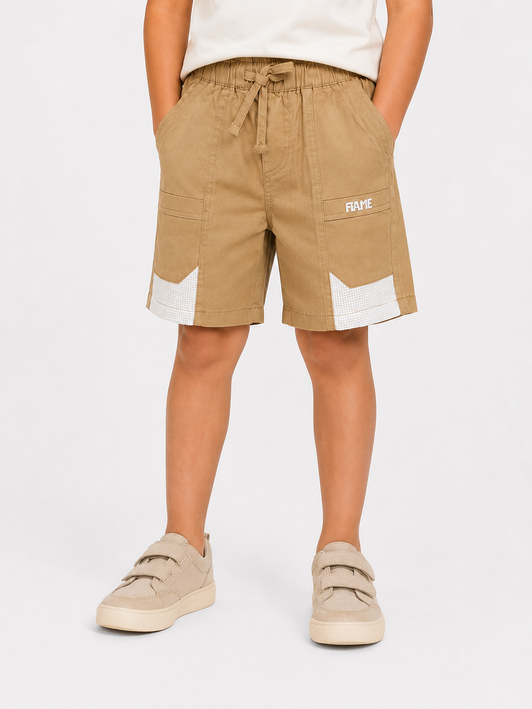 Boys Khaki Cargo Style Shorts Soft Cotton Bottom Wear BloomUp