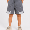 Grey Flame Panel Shorts for Boys – Soft Cotton Summer Wear