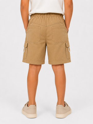 Boys Khaki Cargo Style Shorts Soft Cotton Bottom Wear BloomUp