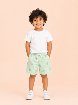 Green Casual Summer Boys  Soft Cotton Bottom Wear BloomUp