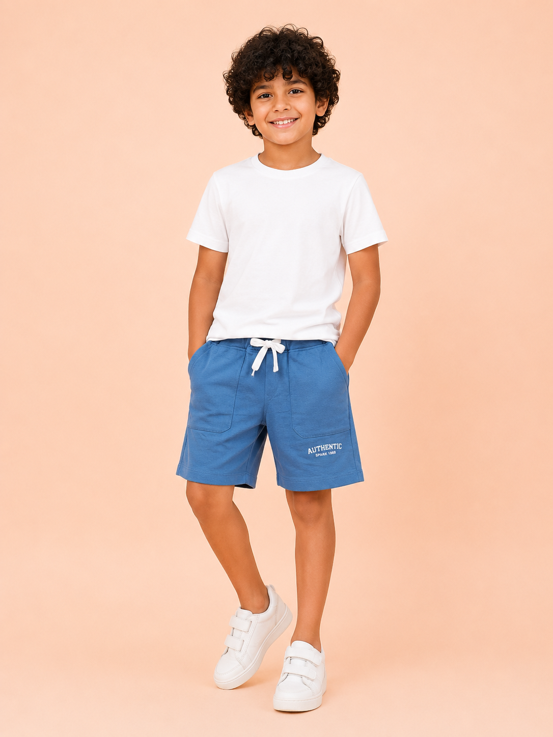 Boys Blue Pull On Shorts Soft Cotton Bottom Wear BloomUp