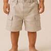 Beige Cargo Shorts for Boys – Classic Utility Pocket Casual Summer Wear