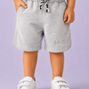 Light Grey BOSS Embroidered Shorts for Boys – Soft Cotton Casual Summer Wear