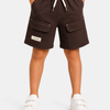 Dark Brown Cargo Shorts for Boys – Soft Cotton Summer Wear Kids Shorts