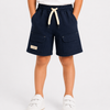 Navy Blue Cargo Shorts for Boys – Soft Cotton Summer Wear Kids Shorts