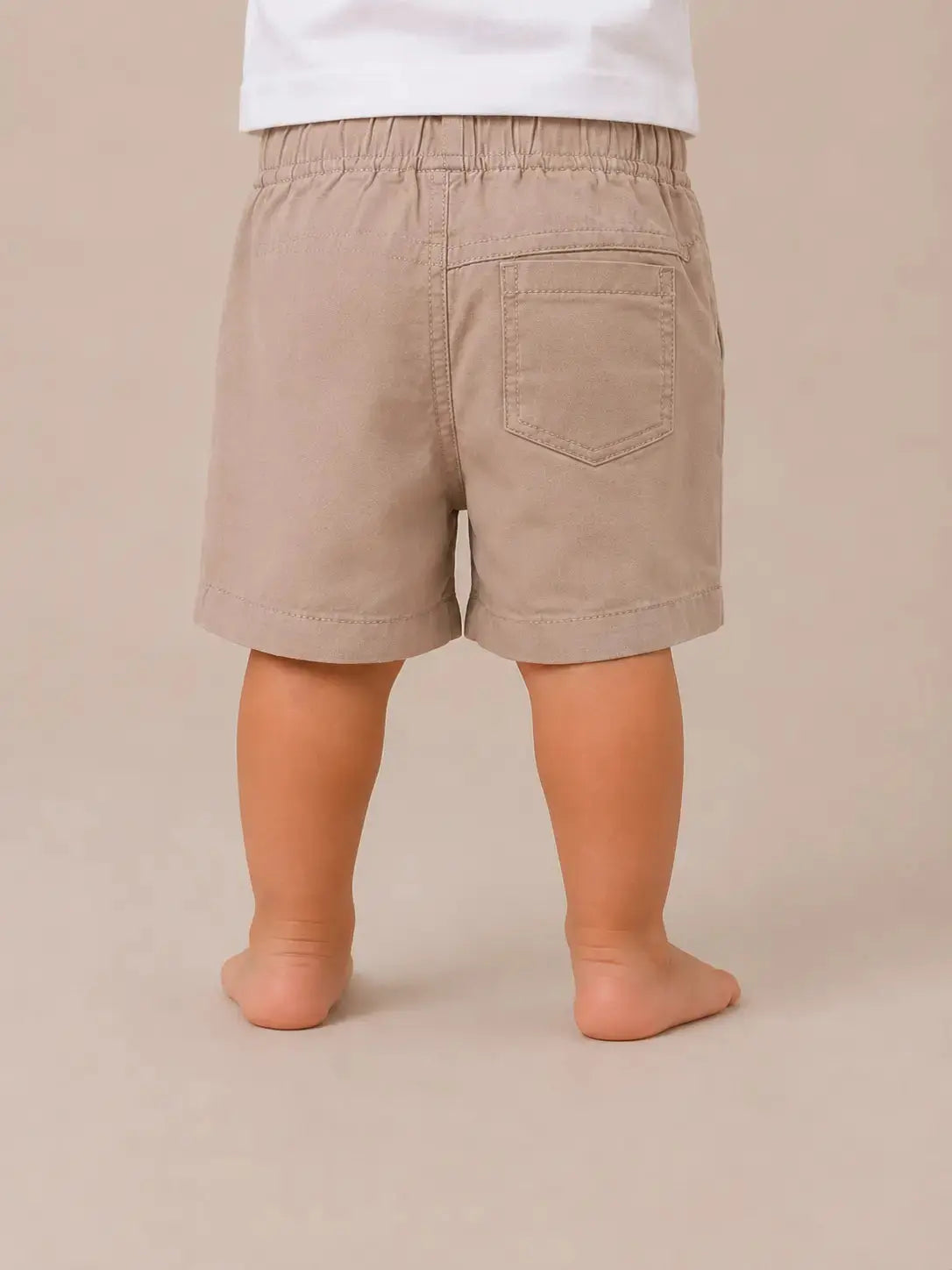 BloomUp Beige Drawstring Shorts for Boys – Soft Cotton Casual Summer Shorts