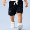 Black Utility Cargo Shorts for Boys – Multi-Pocket Zip Detail Casual Summer Shorts