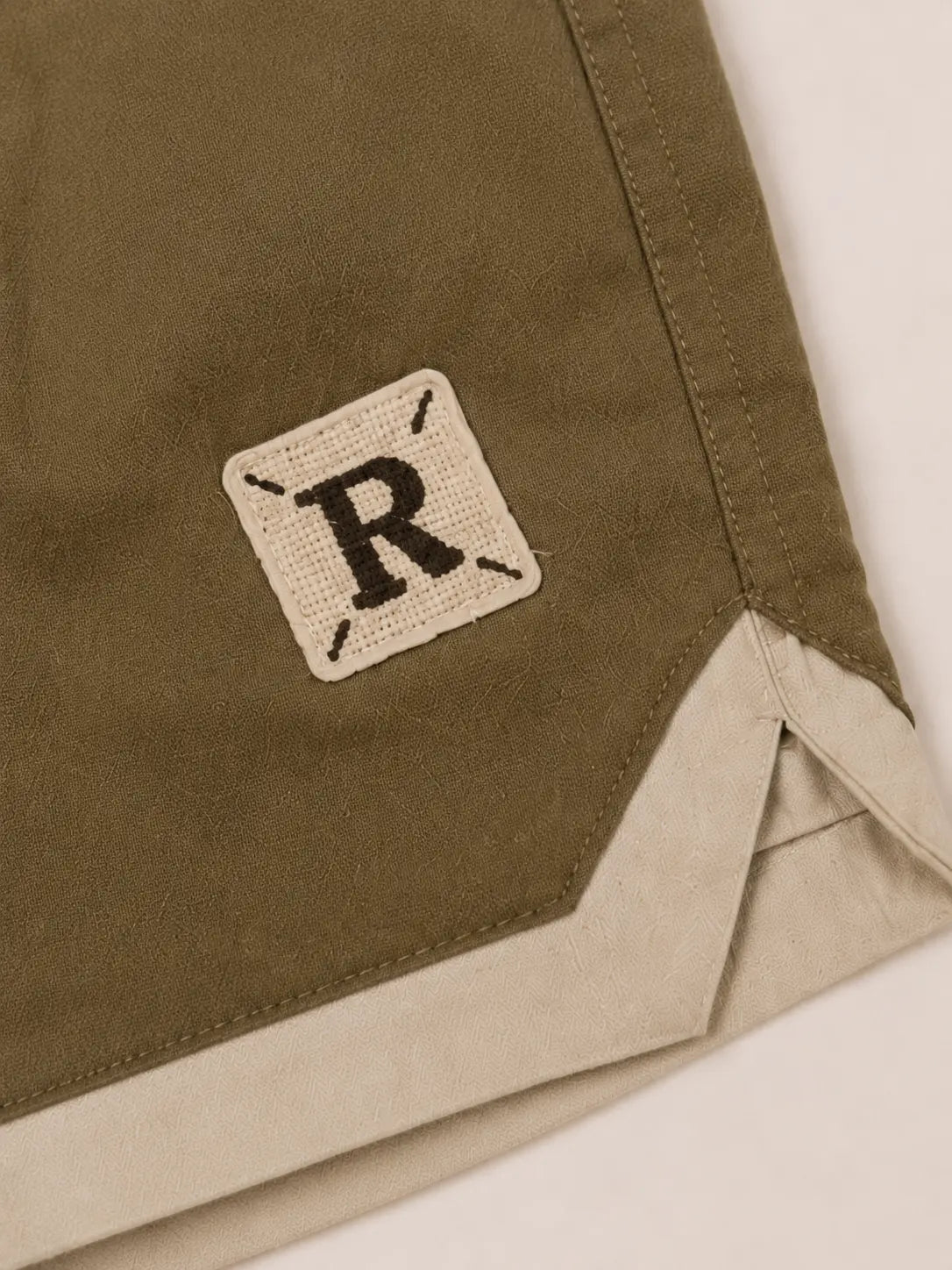 BloomUp Olive Green Contrast Panel Shorts for Boys – Soft Cotton Casual Summer Shorts