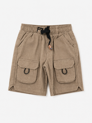 Boys Tan Cargo Shorts With Soft Cotton Bottom Wear BloomUp