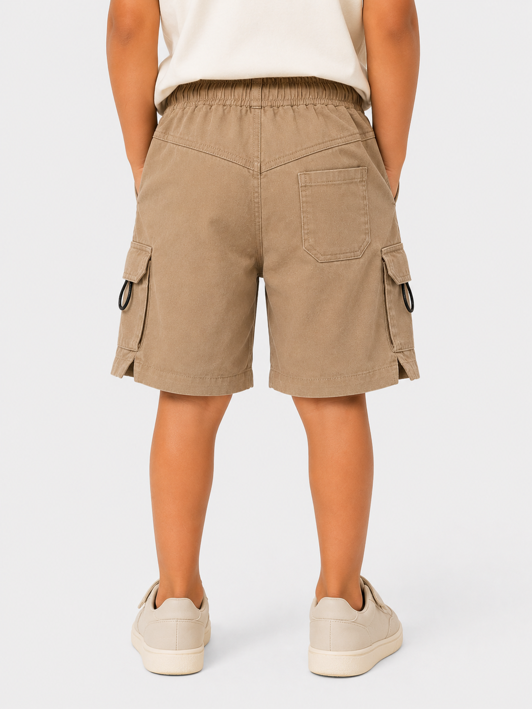 Boys Tan Cargo Shorts With Soft Cotton Bottom Wear BloomUp