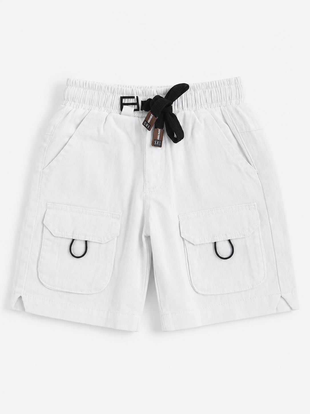 Boys White Cargo Shorts With Soft Cotton Bottom Wear BloomUp