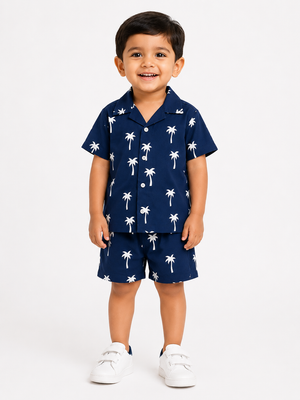 Blue Stylish Playwear Boys  Soft Cotton Clothing Set BloomUp