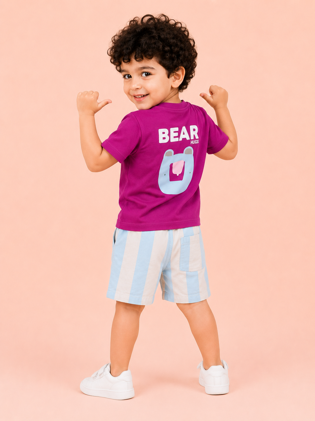 Pink Casual Summer Boys  Soft Cotton Clothing Set BloomUp