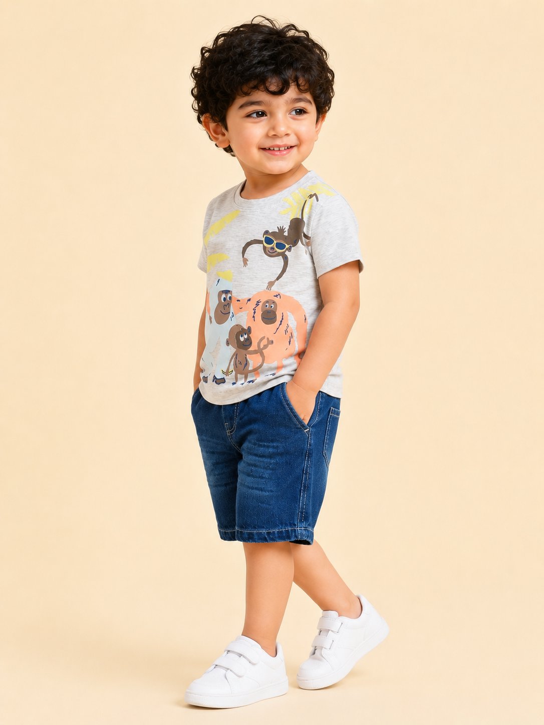 White Premium Casual Boys  Soft Cotton Clothing Set BloomUp