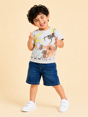 White Premium Casual Boys  Soft Cotton Clothing Set BloomUp