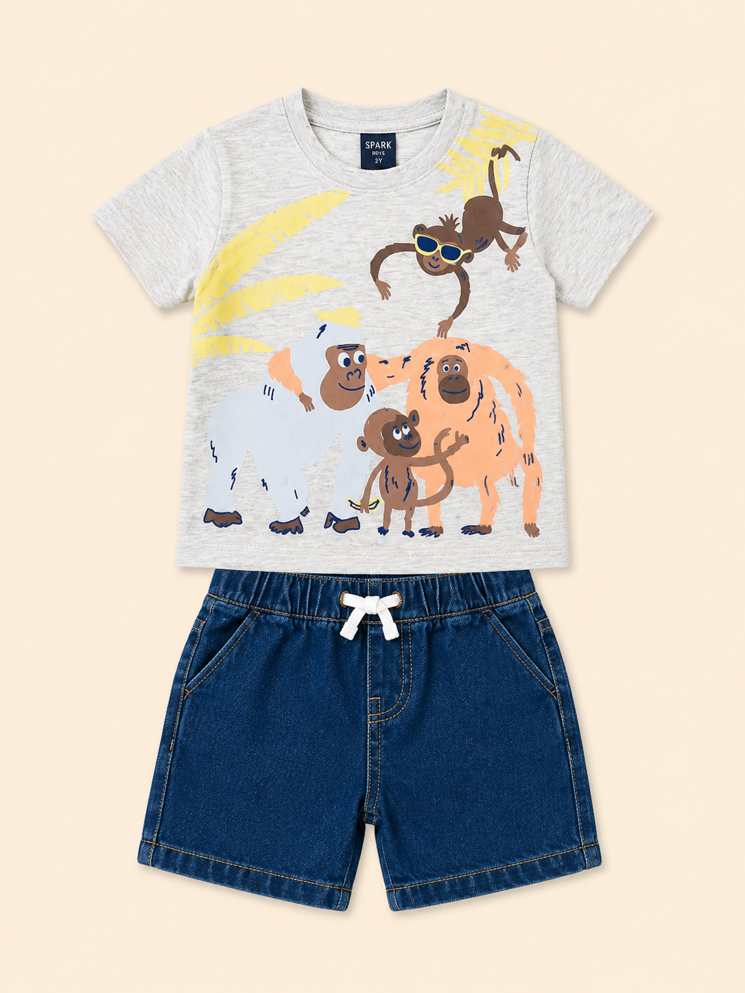 White Premium Casual Boys  Soft Cotton Clothing Set BloomUp