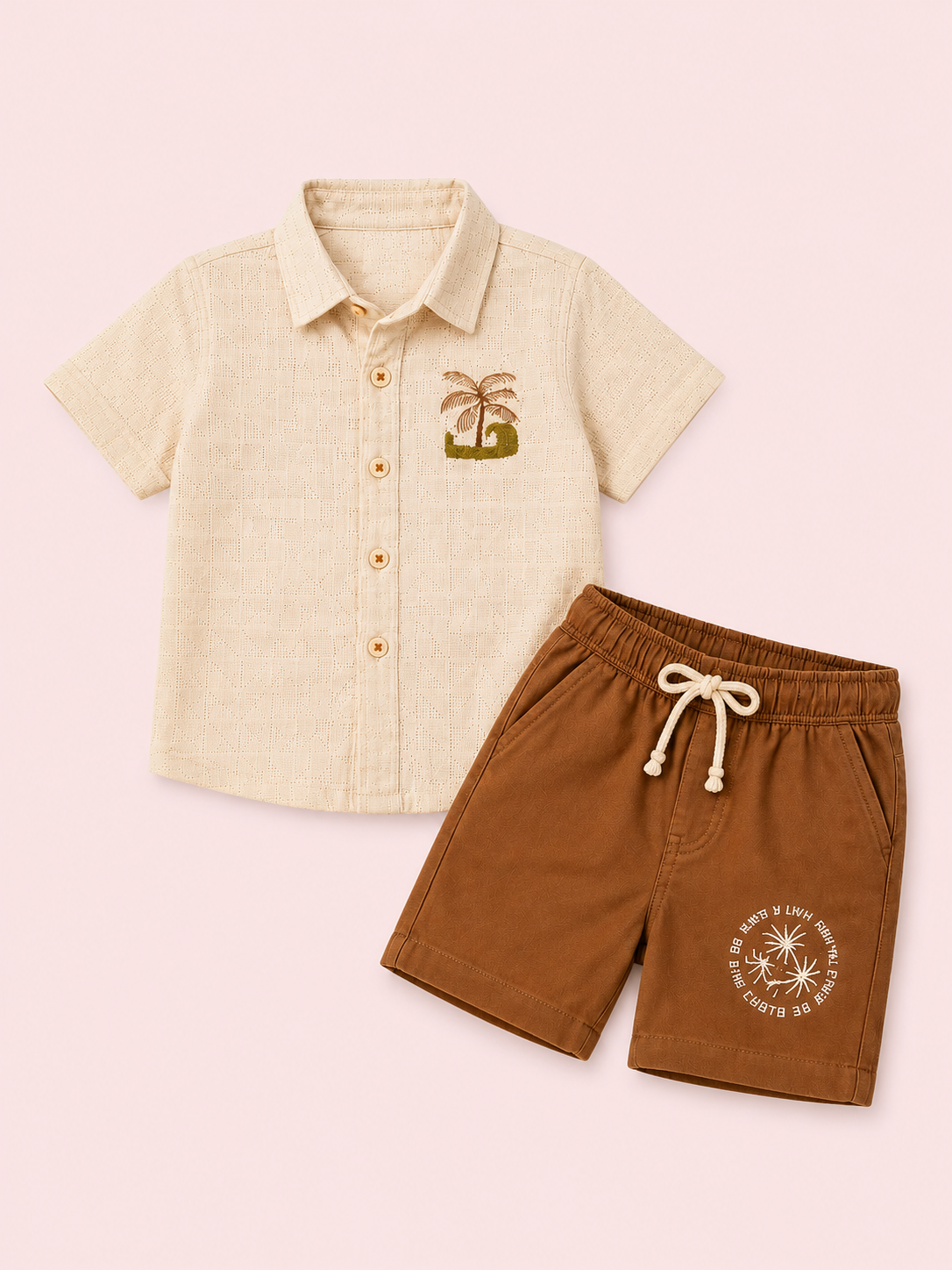 Rust Casual Summer Boys  Soft Cotton Clothing Set BloomUp