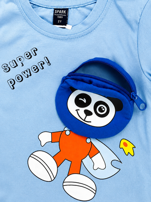 Sky Blue Premium Casual Boys Soft Cotton Clothing Set BloomUp