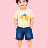Lemon Elephant Print Boys Outfit Set – Soft Cotton Summer Wear for Kids