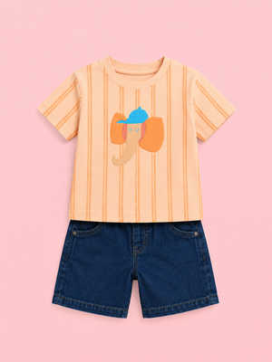 Peach Comfort Fit Boys  Soft Cotton Clothing Set BloomUp