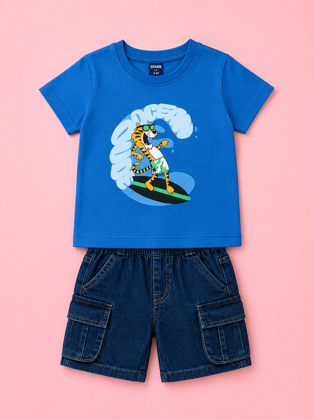 Blue Casual Summer Boys  Soft Cotton Clothing Set BloomUp